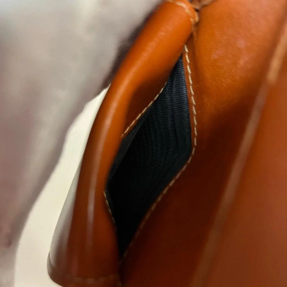 FENDI Pequin Patterned‎ Bifold Wallet Brown/Black PVC & Cognac Leather